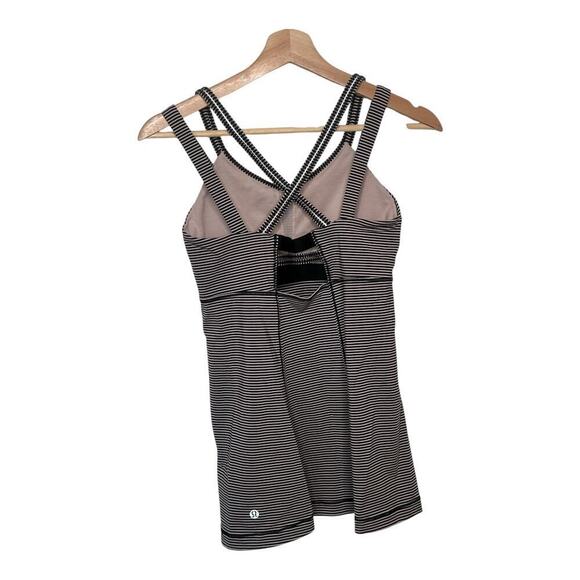 Lululemon Happy Strappy Tank Top Black Pink Striped Size 6 - Picture 5 of 5
